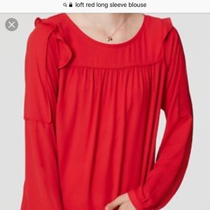 Loft red long sleeved blouse